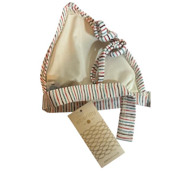 Eberjey Women Taylor Lines Bikini Top Size M Multicolor Pinstriped Swimwear NWT - Picture 9 of 9